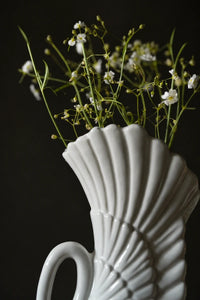 Swan Song White Ceramic Flower Vase
