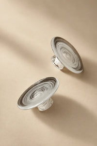 Cloud Current White-Swirl Glass Snack Plate