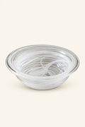 Mist Current White-Swirl Glass Serving Set