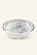 Mist Current White-Swirl Glass Serving Bowl