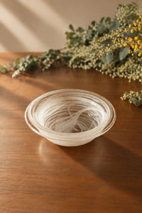 Mist Current White-Swirl Glass Serving Set