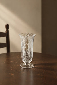 Smoke Current White-Swirl Glass Flower Vase