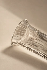 Smoke Current White-Swirl Glass Flower Vase