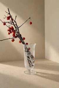 Smoke Current White-Swirl Glass Flower Vase