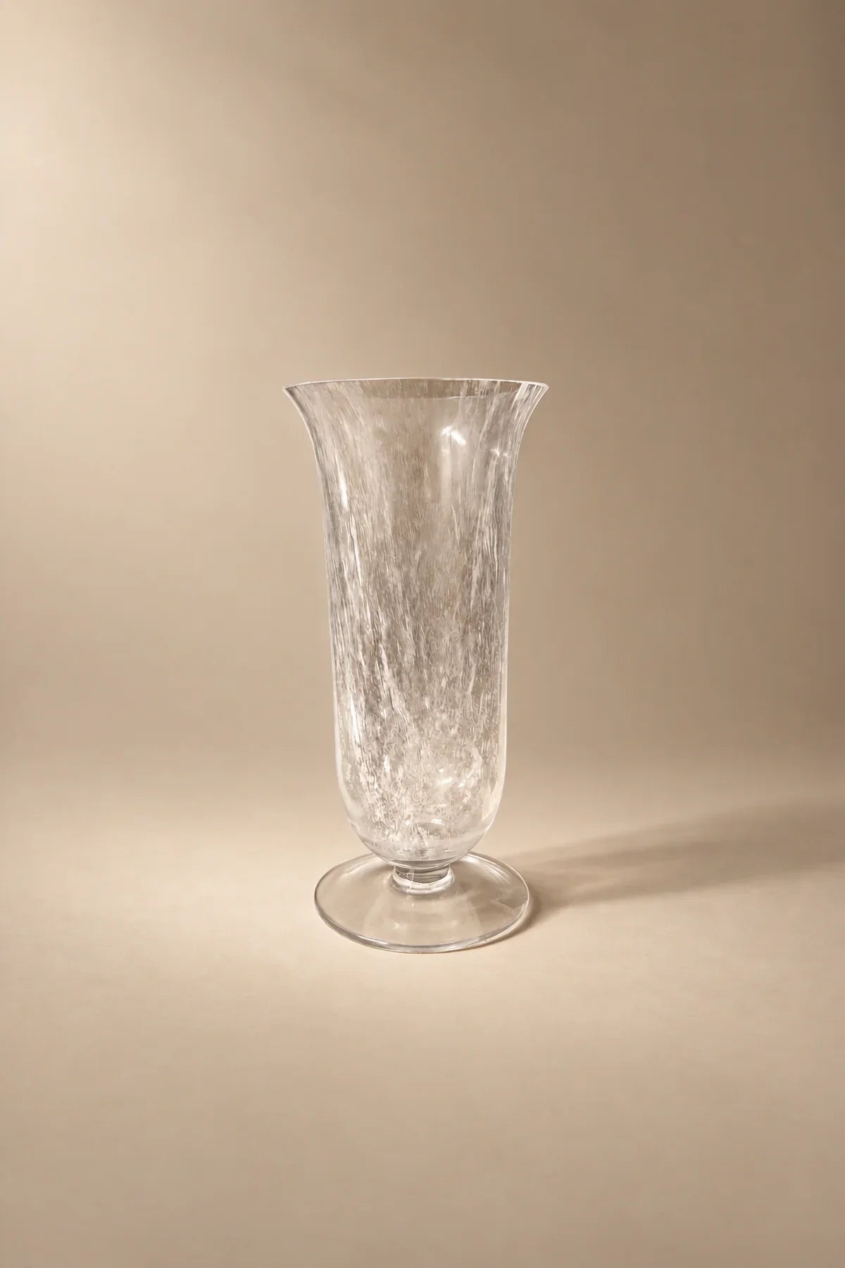 Smoke Current White-Swirl Glass Flower Vase