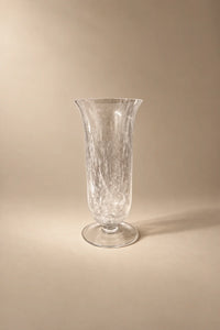 Smoke Current White-Swirl Glass Flower Vase