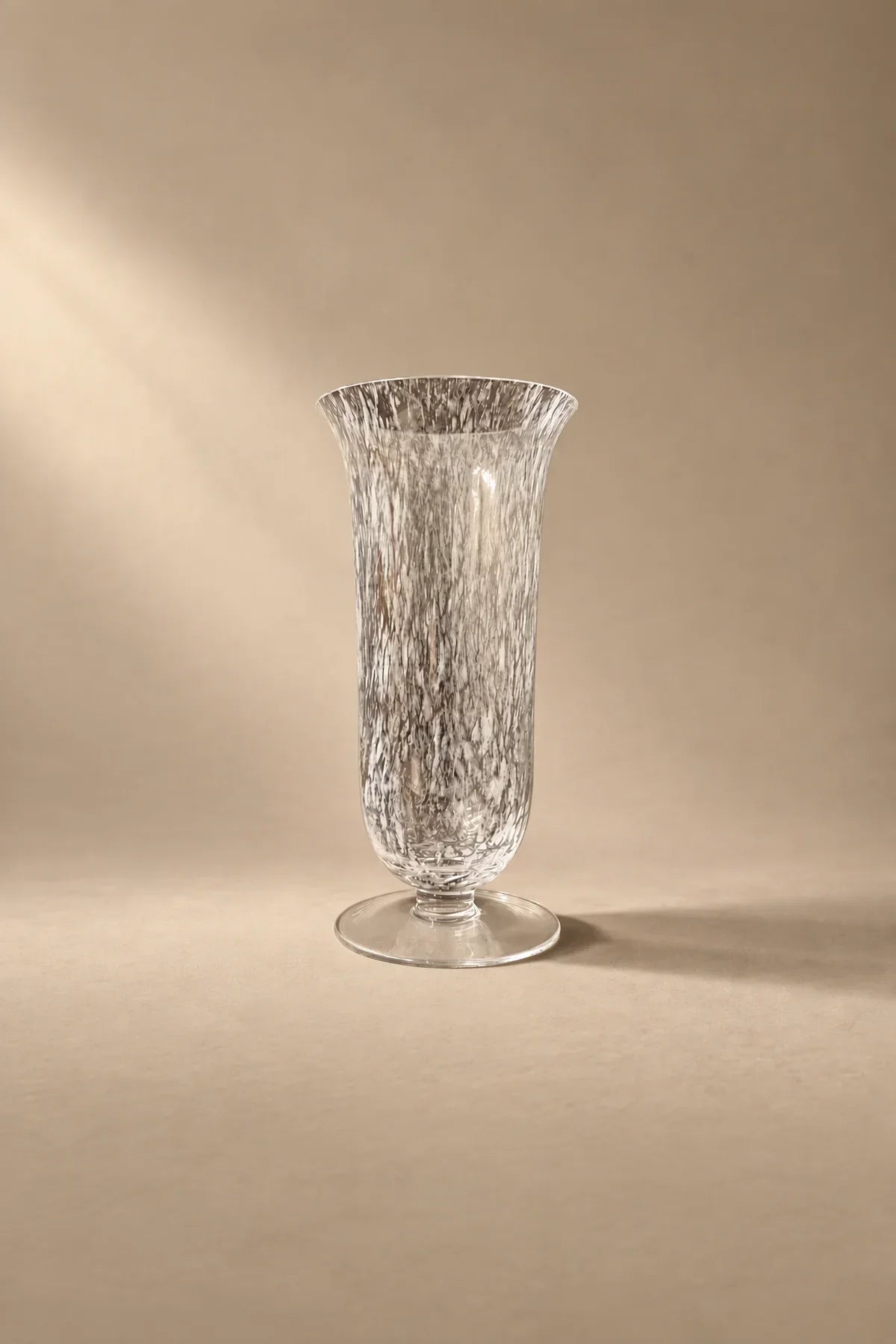 Smoke Current White-Swirl Glass Flower Vase