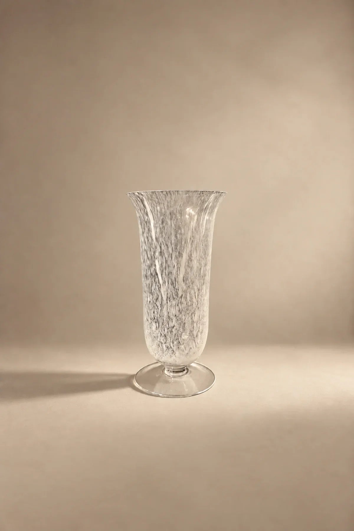 Smoke Current White-Swirl Glass Flower Vase
