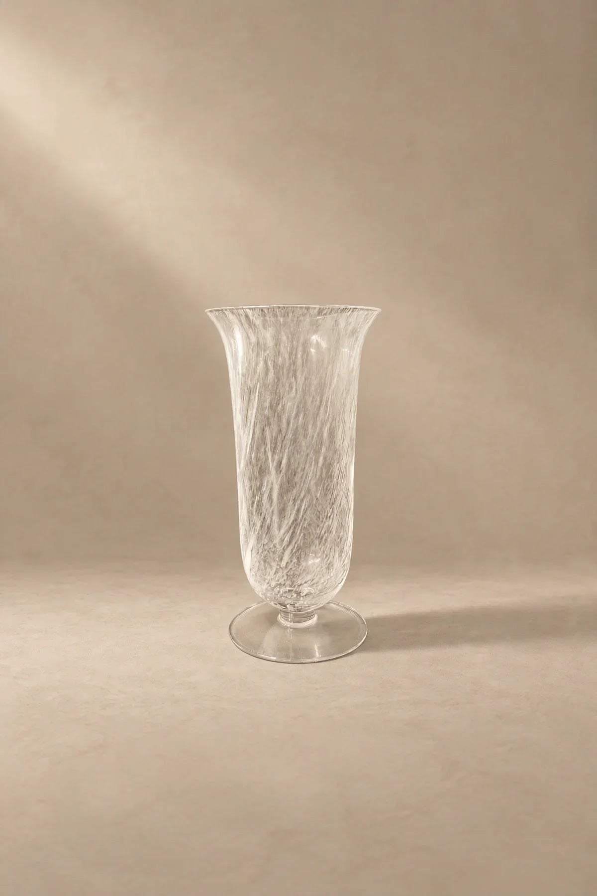 Smoke Current White-Swirl Glass Flower Vase