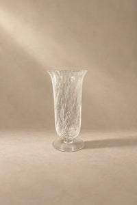 Smoke Current White-Swirl Glass Flower Vase