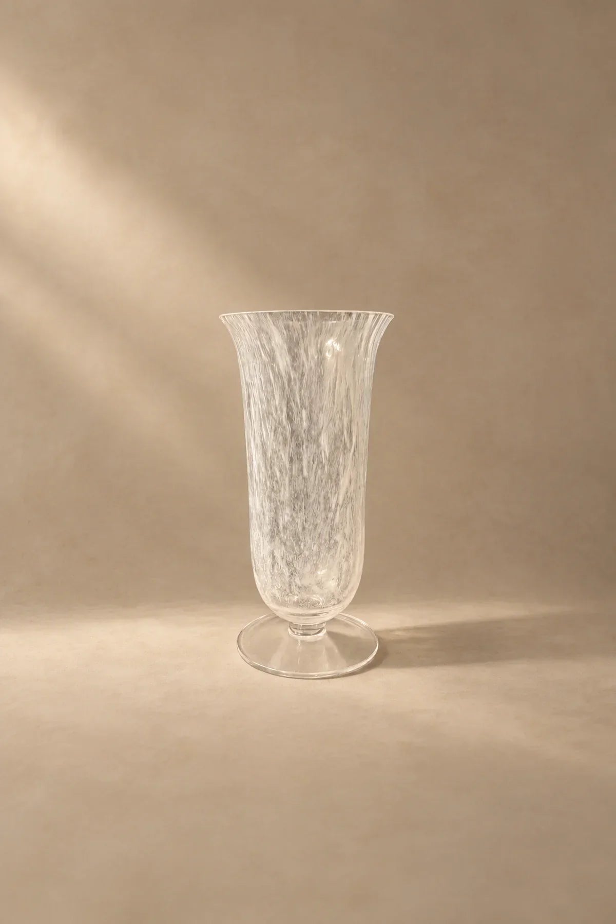 Smoke Current White-Swirl Glass Flower Vase