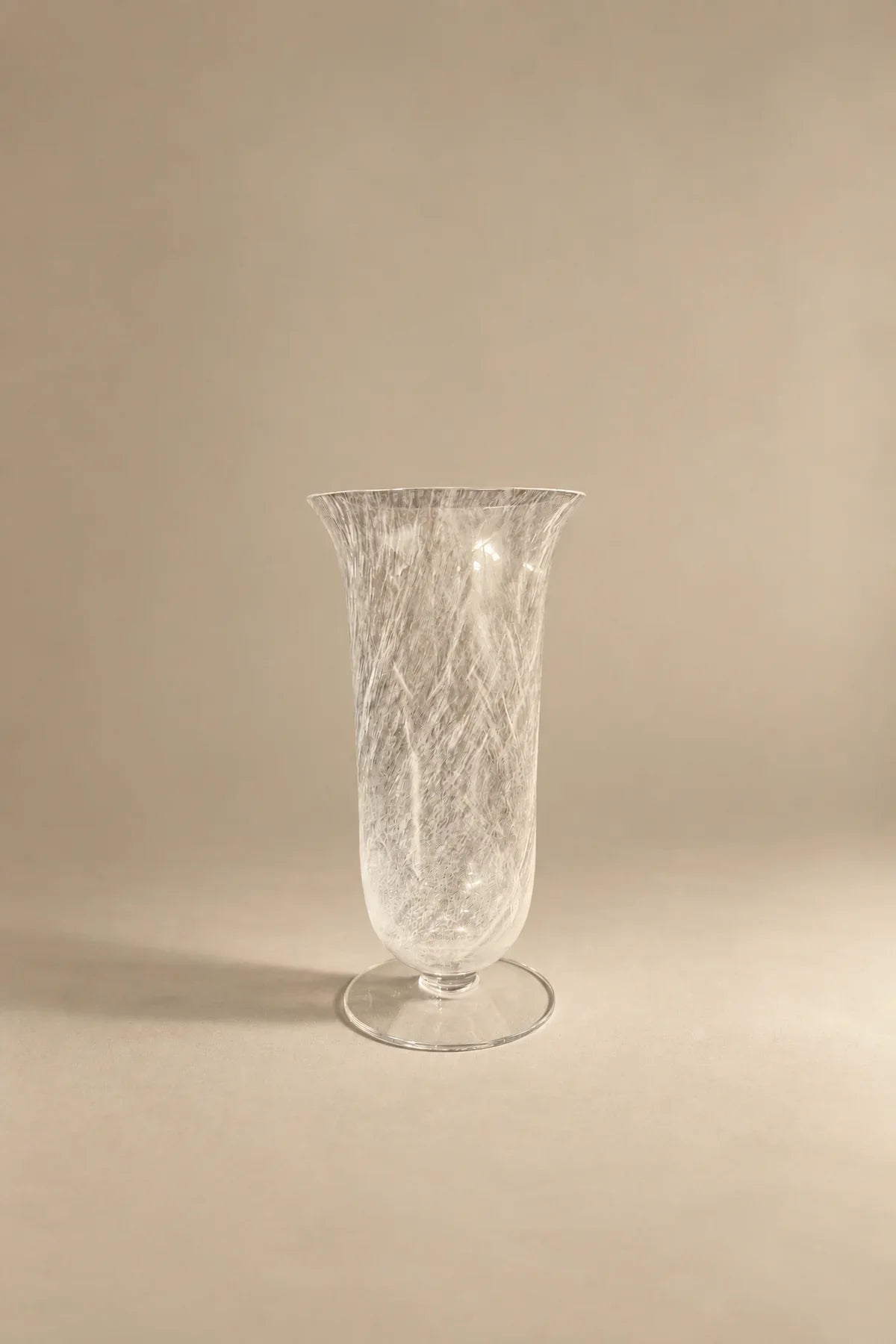 Smoke Current White-Swirl Glass Flower Vase