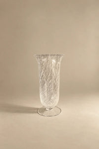 Smoke Current White-Swirl Glass Flower Vase