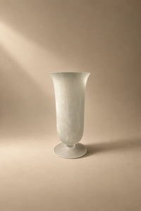 Smoke Current White-Swirl Glass Flower Vase