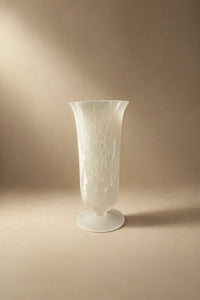 Smoke Current White-Swirl Glass Flower Vase
