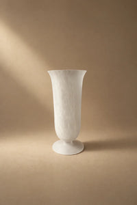 Smoke Current White-Swirl Glass Flower Vase