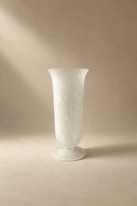 Smoke Current White-Swirl Glass Flower Vase