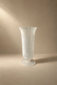 Smoke Current White-Swirl Glass Flower Vase