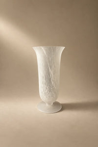Smoke Current White-Swirl Glass Flower Vase