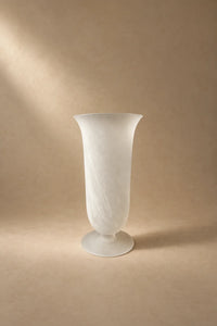 Smoke Current White-Swirl Glass Flower Vase
