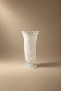 Smoke Current White-Swirl Glass Flower Vase