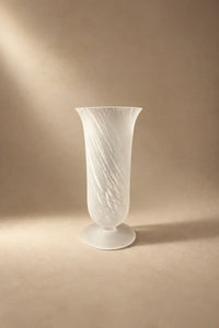 Smoke Current White-Swirl Glass Flower Vase