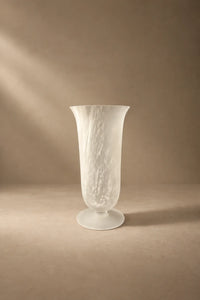 Smoke Current White-Swirl Glass Flower Vase