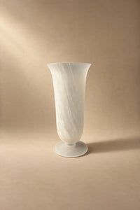 Smoke Current White-Swirl Glass Flower Vase