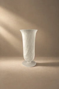 Smoke Current White-Swirl Glass Flower Vase