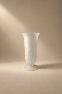 Smoke Current White-Swirl Glass Flower Vase
