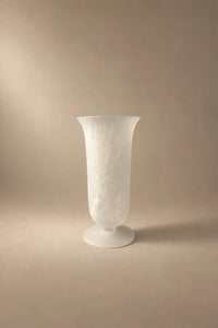 Smoke Current White-Swirl Glass Flower Vase