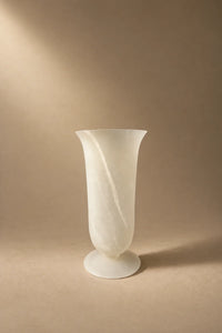 Smoke Current White-Swirl Glass Flower Vase