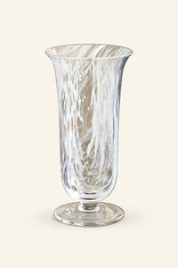 Smoke Current White-Swirl Glass Flower Vase