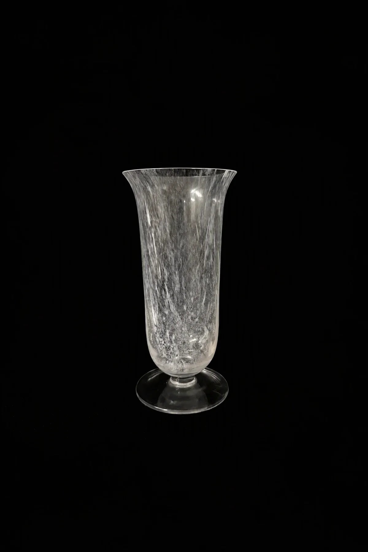 Smoke Current White-Swirl Glass Flower Vase