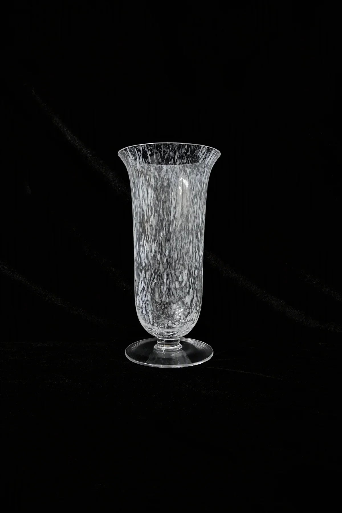 Smoke Current White-Swirl Glass Flower Vase