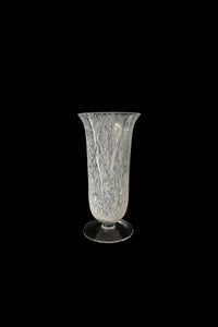 Smoke Current White-Swirl Glass Flower Vase