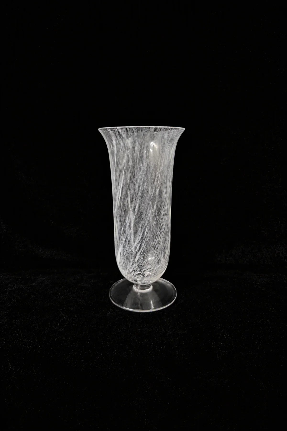 Smoke Current White-Swirl Glass Flower Vase