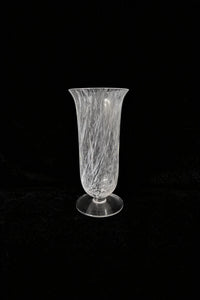 Smoke Current White-Swirl Glass Flower Vase