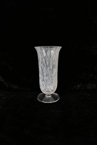 Smoke Current White-Swirl Glass Flower Vase