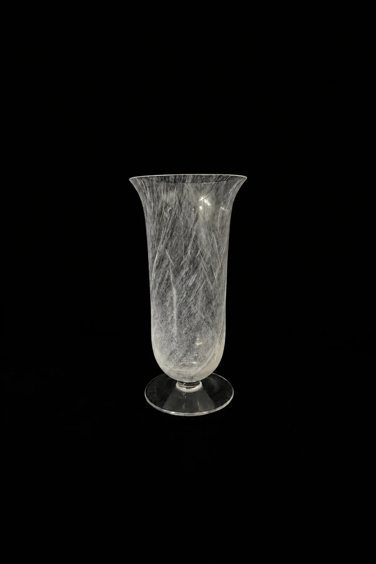 Smoke Current White-Swirl Glass Flower Vase