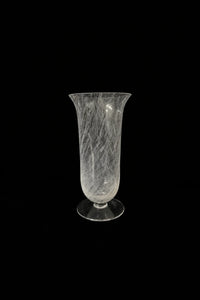 Smoke Current White-Swirl Glass Flower Vase