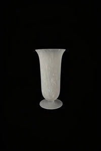 Smoke Current White-Swirl Glass Flower Vase