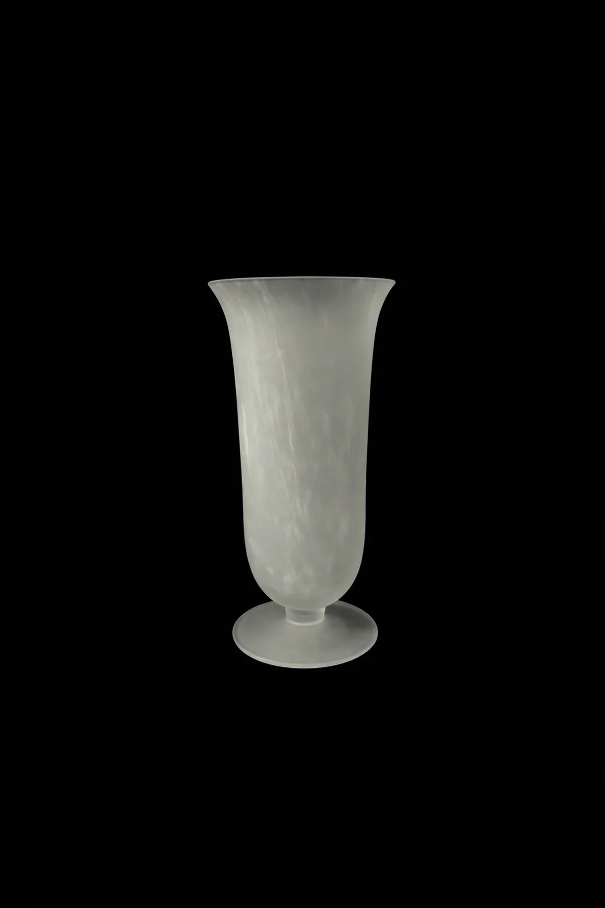 Smoke Current White-Swirl Glass Flower Vase