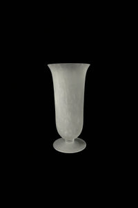 Smoke Current White-Swirl Glass Flower Vase