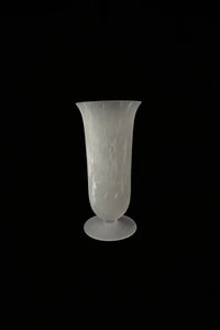 Smoke Current White-Swirl Glass Flower Vase