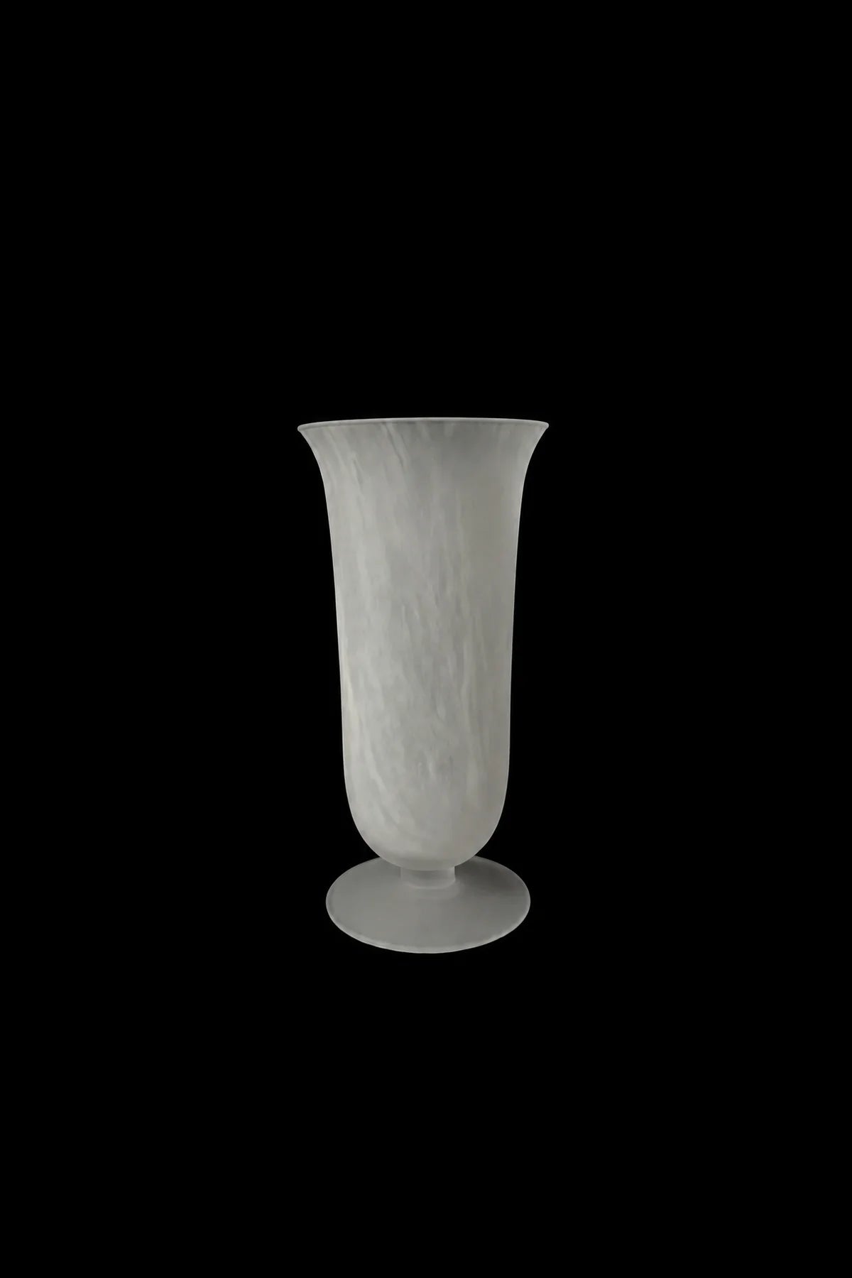 Smoke Current White-Swirl Glass Flower Vase