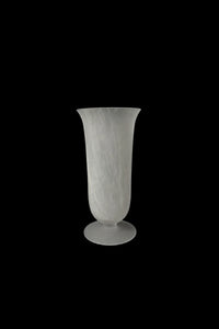 Smoke Current White-Swirl Glass Flower Vase