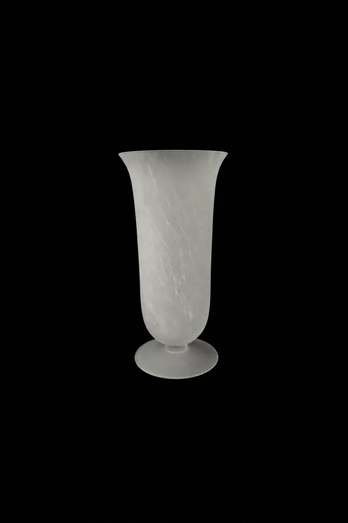 Smoke Current White-Swirl Glass Flower Vase