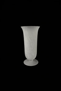 Smoke Current White-Swirl Glass Flower Vase