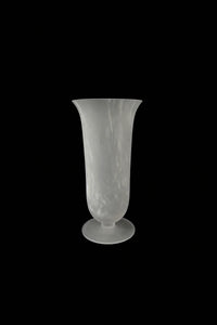 Smoke Current White-Swirl Glass Flower Vase